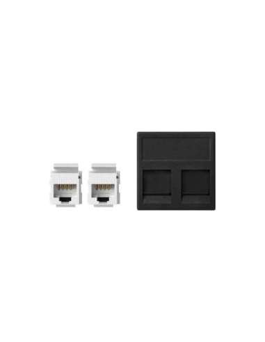 Placa de voz y datos plana con guardapolvo de 1 elemento y 2 conectores RJ45 de categor - A000872967 CON_CON KB96U/14