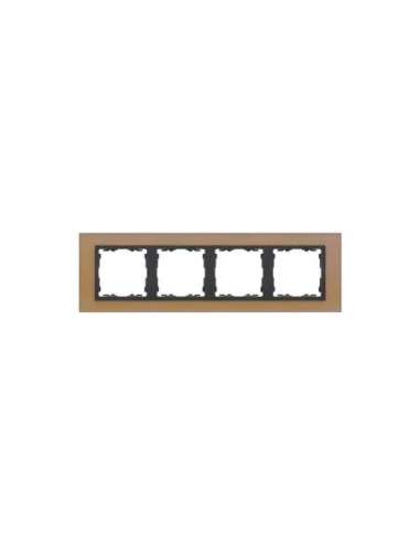 Marco para 4 elementos cristal cobre interior grafito Simon 82 Nature - A000900453 SIMON 82847-34