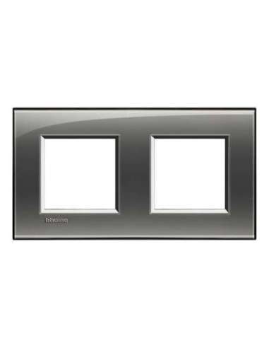 Placa embellecedora Livinglight de color Fumé - 2 x 2 módulos - A000951176 BTICINO LNA4802M2KF