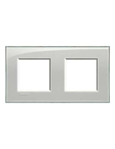 Placa embellecedora Livinglight de color Gris hielo - 2 x 2 módulos - A000951177 BTICINO LNA4802M2KG