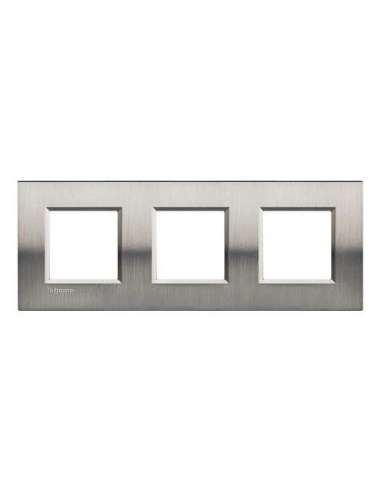 Placa embellecedora Livinglight de color Acero pulido - 2 x 3 módulos - A000951190 BTICINO LNA4802M3ACS