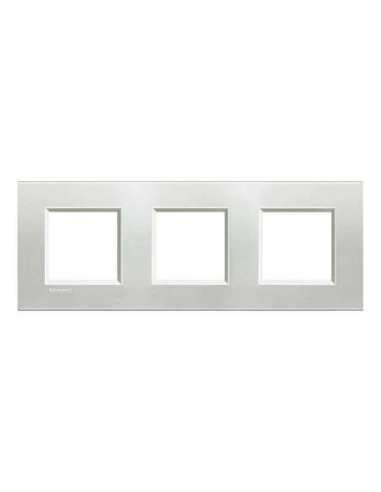 Placa embellecedora Livinglight de color Plata - 2 x 3 módulos - A000951193 BTICINO LNA4802M3AG