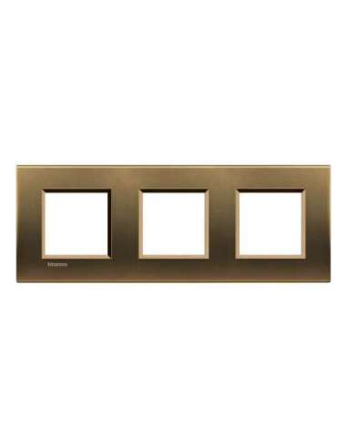 Placa embellecedora Livinglight de color Bronce - 2 x 3 módulos - A000951196 BTICINO LNA4802M3BZ