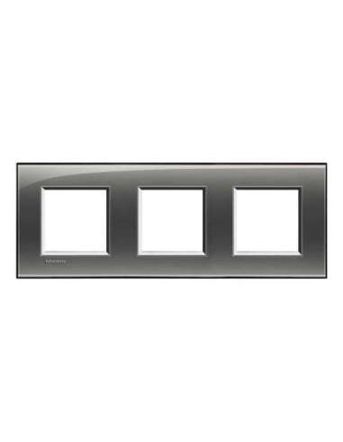 Placa embellecedora Livinglight de color Fumé - 2 x 3 módulos - A000951199 BTICINO LNA4802M3KF