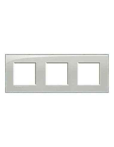 Placa embellecedora Livinglight de color Gris hielo - 2 x 3 módulos - A000951200 BTICINO LNA4802M3KG