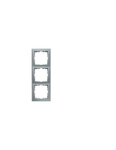 Marco con 3 elementos 1 aluminio mate - A001009236 HAGER 10139939