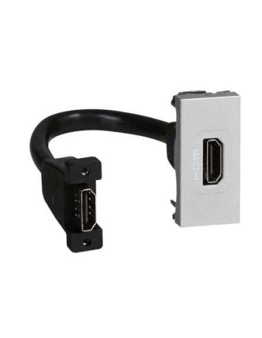 Base audio y vídeo Mosaic - HDMI tipo A - preconectorizada - 1 módulo - Aluminio - A001025326 LEGRAND 079378