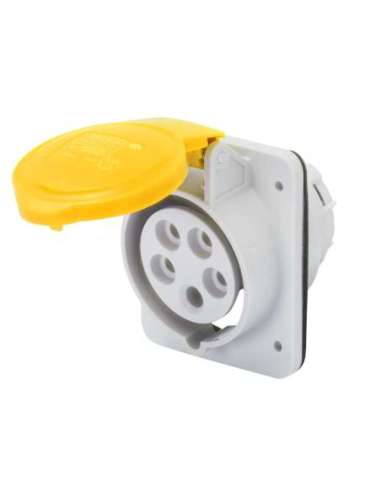 BASE FIJA DE EMPOTRAR A 10° HP - IP44/IP54 - 2P+T 16A 100-130V 50/60HZ - AMARILLO - 4H - A001065792 GEWISS GW62201H