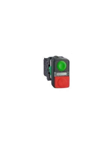 Pulsador lum doble ve/ro sal led 24v 1na+1nc - A001146061 SCHNEIDER ELECTRIC XB5AW73731B5