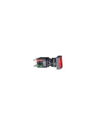 Pulsador luminoso rectangular rojo ø 16 - pulsar-pulsar - 1na + 1nc - 24v - A001146175 SCHNEIDER ELECTRIC XB6DF4B5B