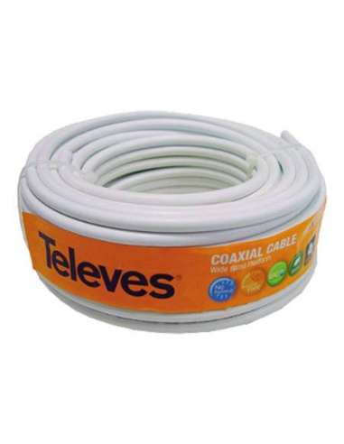 Cable coaxial PVC 20m blanco rollo - A001188364 TELEVES 435501