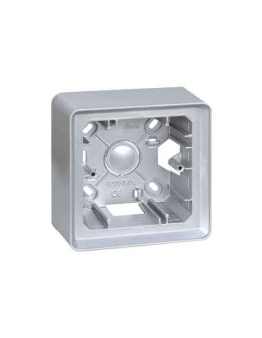 Caja de superficie para 1 elemento aluminio frío Simon 82 Detail - A001210035 SIMON 8200750-093 (EMBALAJE DE 5 UNIDADES)