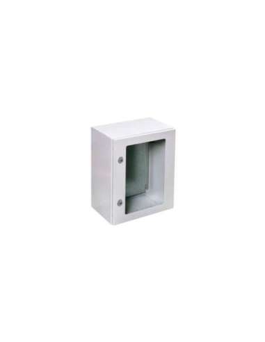 ARMARIO MURAL IP66 ACERO LAMINADO 250x250x150 PUERTA TRANSPARENTE CON PLACA - A001216178 IDE GNT252515