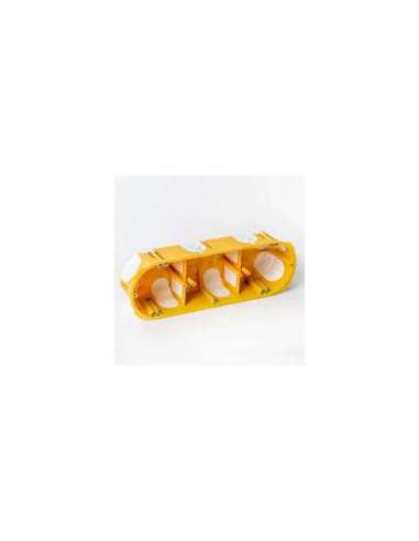 CAJA MECANISMOS UNIVERSAL 3 CORONAS - 68 MM EMPOTRAR PARED HUECA CON TORNILLOS - A001310245 IDE D70/3K (EMBALAJE DE 12 UNIDADES)