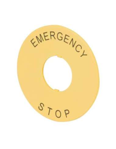 PLACA - PULSDOR DE EMERGENCIA DE SETA - REDONDO - AMARILLO - A001352129 GEWISS GW74523 (EMBALAJE DE 10 UNIDADES)