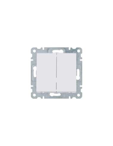 Interruptor doble LUMINA2 blanco polar HAGER WL0040