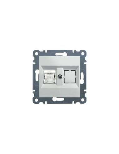 Toma simple RJ45 categoría 5E UTP LUMINA2 blanco polar HAGER WL2110 (EMBALAJE DE 12 UNIDADES)