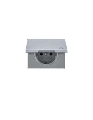 Tapa schuko bisagra KX protección infantil aluminio - A001357387 HAGER 17207203