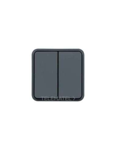 Conmutador doble estanca gris - A001370961 HAGER WNA040