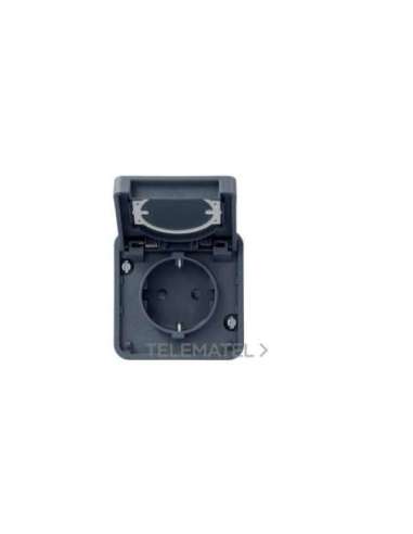 Toma schuko estanca gris - A001370973 HAGER WNA161