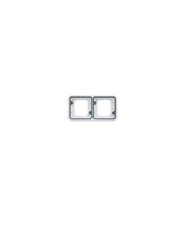 Soporte de empotrar estanca con 2 elementos horizontal blanco - A001370982 HAGER WNA402B