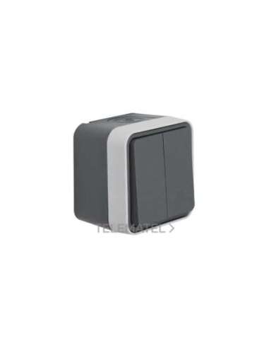 Doble conmutador estanca gris - A001371029 HAGER WNC040