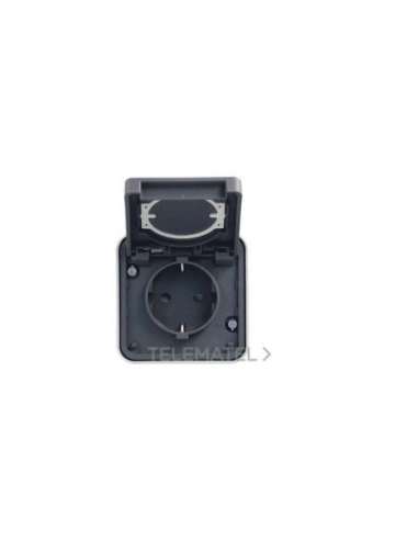 Toma schuko completa superficie estanca gris - A001371034 HAGER WNC161