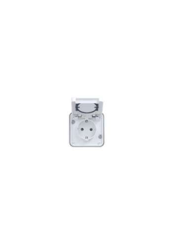 Toma schuko completa superficie estanca blanco - A001371035 HAGER WNC161B