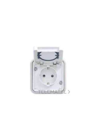 Toma schuko empotrar estanco blanco - A001371052 HAGER WNE161B