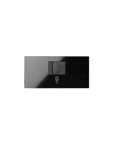 Tapa de voz y datos con guardapolvo para 1 conector RJ45 negro brillante Simon 100 - A001481786 SIMON 10000005-138
