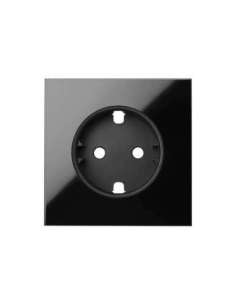 Tapa para la base de enchufe schuko negro brillante Simon 100 - A001481794 SIMON 10000041-138