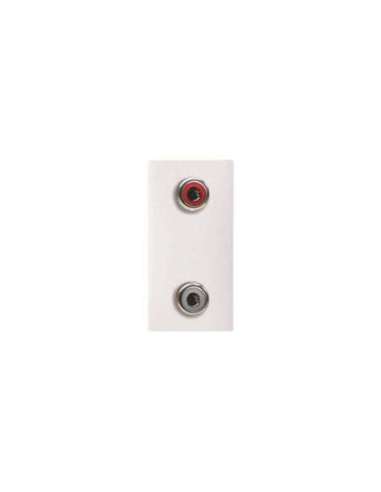 Toma VDI 2RCA conexión con tornillo BL - A001482304 NIESSEN N2155.2 BL