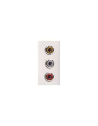 Toma VDI 3RCA conexión con tornillo BL - A001482307 NIESSEN N2155.3 BL