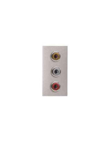 Toma VDI 3RCA conexión con tornillo PL - A001482308 NIESSEN N2155.3 PL