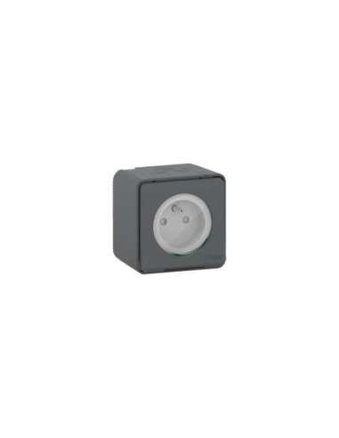 Mureva Styl Base francesa 2P+TTF para instalación en superficie IP55 color Gris - A001492243 SCHNEIDER ELECTRIC MUR36030