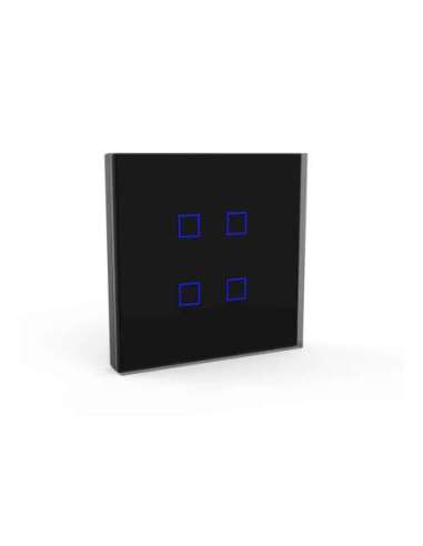 Pulsador capacitivo cristal negro 4 teclas y marco cromo - A001497509 DINUY PU KNT 003