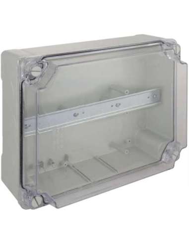 Caja estanca de conexión 310 x 240 x 125 mm sin conos. Color gris y tapa transparente. - A001511821 SOLERA 100887TPG