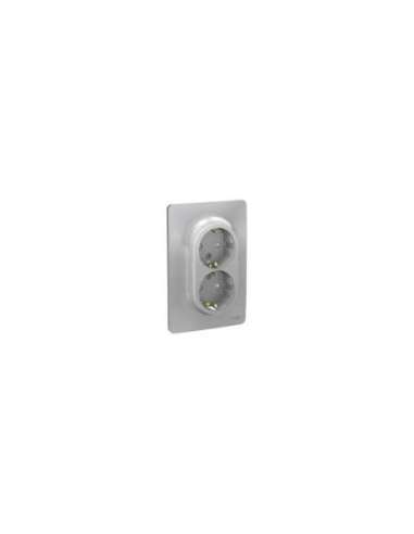 New Unica Schuko doble Aluminio - A001609225 SCHNEIDER ELECTRIC NU206730