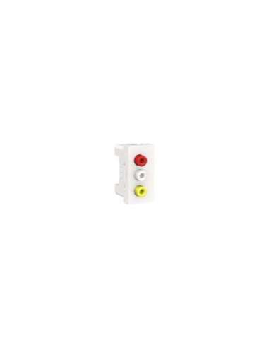 New Unica Toma audio-video 3 RCA 1 mod. Polar - A001609492 SCHNEIDER ELECTRIC NU343118