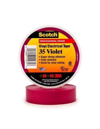 Scotch® 35 cinta eléctrica - 19mm x 20m. Color Violeta 7000058437 - A001664647 3M 35VI