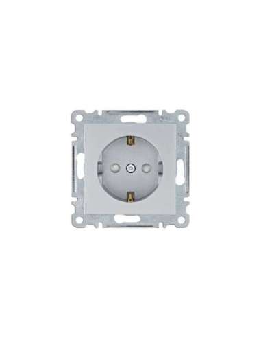 Toma schuko Lumina intense con protección infantil Lumina plata HAGER WL1062