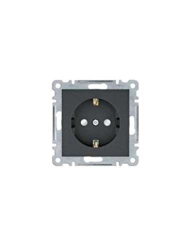 Toma schuko Lumina intense con protección infantil Lumina negro HAGER WL1063