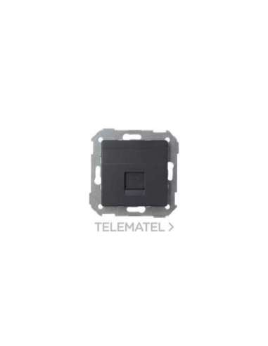 Placa de voz y datos plana con guardapolvo para conector RJ45 negro mate Simon 82 Conce - A003870562 SIMON 8200005-098