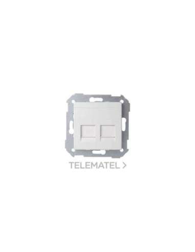 Placa de voz y datos plana con guardapolvo para 2 conectores RJ45 blanco mate Simon 82 - A003870563 SIMON 8200006-090