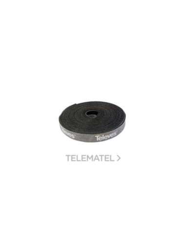Cinta de velcro negra para cables 8m ancho 15mm - A004563893 TELEVES 200101