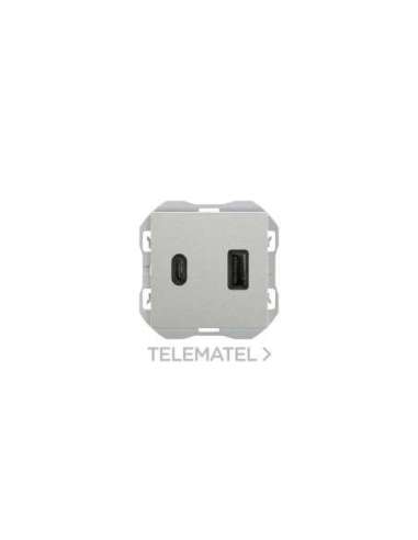 Cargador USB doble A+C 30W Power Delivery aluminio Simon 270 - A004660042 SIMON 20000296-093