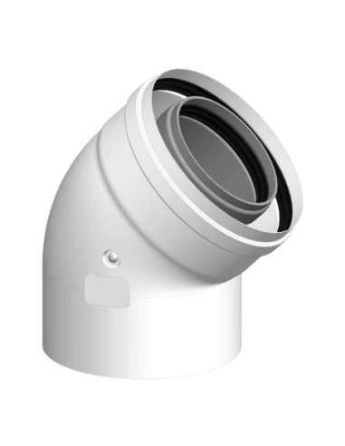 CODO COAXIAL CONDENSACIÓN PPH 45º M-H Ø60/100MM - A004687066 CABEL 60100COD45PPH