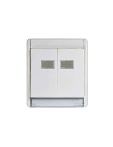 Marco con tecla doble blanco Simon Aqua - A005201632 SIMON 4400026-030