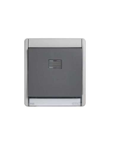 Conmutador componible IP55 10AX con sistema de embornamiento rápido gris Simon Aqua - A005201640 SIMON 4400201-035
