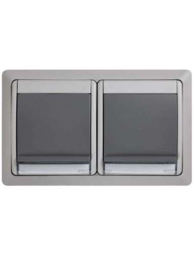 Grupo monobloc de 2 bases de enchufe schuko 10-16A 250V~ con t.t. lateral con embornami - A005201681 SIMON 4499473-035
